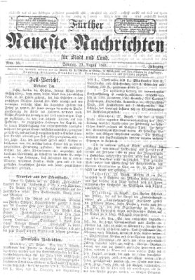 Fürther neueste Nachrichten für Stadt und Land (Fürther Abendzeitung) Sonntag 29. August 1869