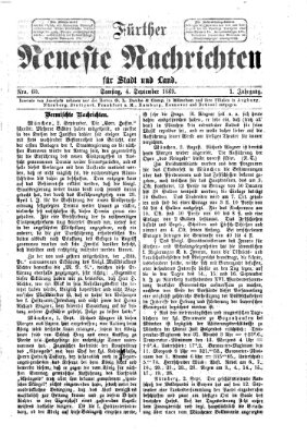 Fürther neueste Nachrichten für Stadt und Land (Fürther Abendzeitung) Samstag 4. September 1869