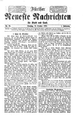 Fürther neueste Nachrichten für Stadt und Land (Fürther Abendzeitung) Dienstag 19. Oktober 1869