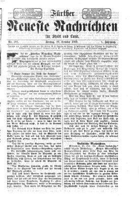 Fürther neueste Nachrichten für Stadt und Land (Fürther Abendzeitung) Freitag 29. Oktober 1869