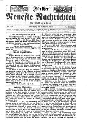 Fürther neueste Nachrichten für Stadt und Land (Fürther Abendzeitung) Donnerstag 18. November 1869