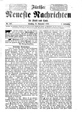 Fürther neueste Nachrichten für Stadt und Land (Fürther Abendzeitung) Samstag 20. November 1869