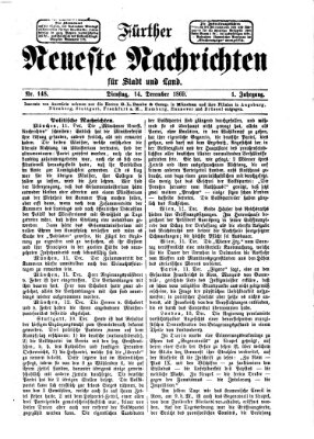 Fürther neueste Nachrichten für Stadt und Land (Fürther Abendzeitung) Dienstag 14. Dezember 1869