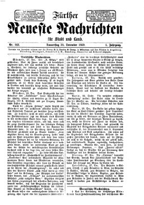 Fürther neueste Nachrichten für Stadt und Land (Fürther Abendzeitung) Donnerstag 30. Dezember 1869