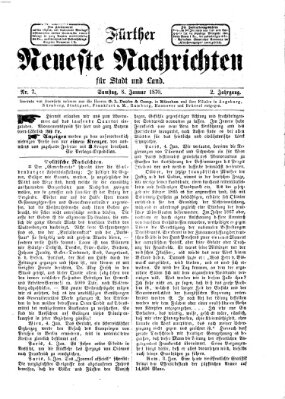 Fürther neueste Nachrichten für Stadt und Land (Fürther Abendzeitung) Samstag 8. Januar 1870