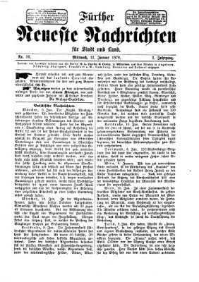 Fürther neueste Nachrichten für Stadt und Land (Fürther Abendzeitung) Mittwoch 12. Januar 1870