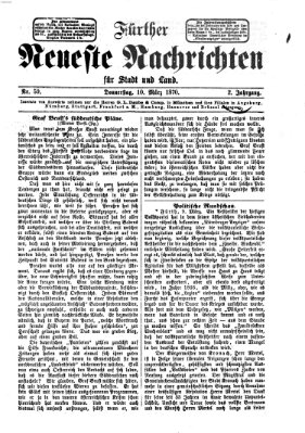 Fürther neueste Nachrichten für Stadt und Land (Fürther Abendzeitung) Donnerstag 10. März 1870