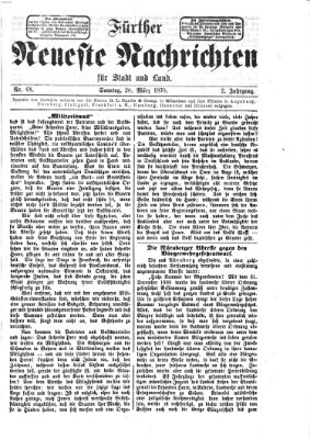 Fürther neueste Nachrichten für Stadt und Land (Fürther Abendzeitung) Sonntag 20. März 1870