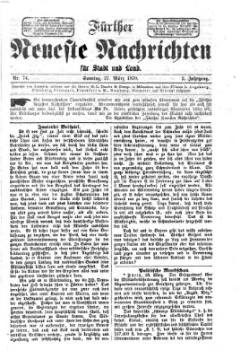 Fürther neueste Nachrichten für Stadt und Land (Fürther Abendzeitung) Sonntag 27. März 1870