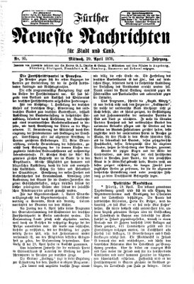 Fürther neueste Nachrichten für Stadt und Land (Fürther Abendzeitung) Mittwoch 20. April 1870