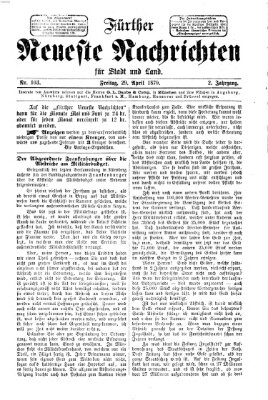 Fürther neueste Nachrichten für Stadt und Land (Fürther Abendzeitung) Freitag 29. April 1870