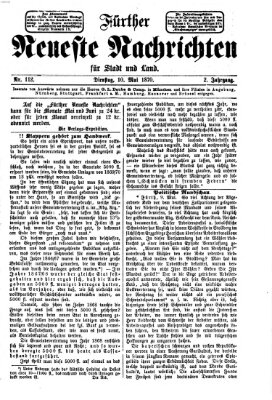 Fürther neueste Nachrichten für Stadt und Land (Fürther Abendzeitung) Dienstag 10. Mai 1870