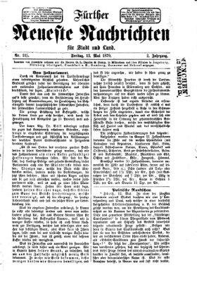 Fürther neueste Nachrichten für Stadt und Land (Fürther Abendzeitung) Freitag 13. Mai 1870