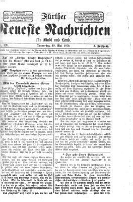 Fürther neueste Nachrichten für Stadt und Land (Fürther Abendzeitung) Donnerstag 19. Mai 1870