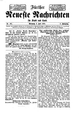 Fürther neueste Nachrichten für Stadt und Land (Fürther Abendzeitung) Mittwoch 6. Juli 1870