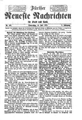 Fürther neueste Nachrichten für Stadt und Land (Fürther Abendzeitung) Donnerstag 14. Juli 1870