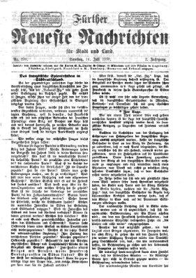 Fürther neueste Nachrichten für Stadt und Land (Fürther Abendzeitung) Samstag 16. Juli 1870