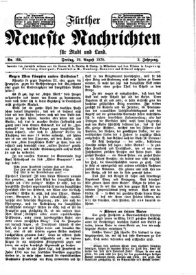 Fürther neueste Nachrichten für Stadt und Land (Fürther Abendzeitung) Freitag 19. August 1870