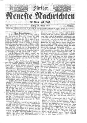 Fürther neueste Nachrichten für Stadt und Land (Fürther Abendzeitung) Freitag 26. August 1870