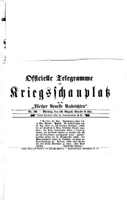 Fürther neueste Nachrichten für Stadt und Land (Fürther Abendzeitung) Montag 29. August 1870