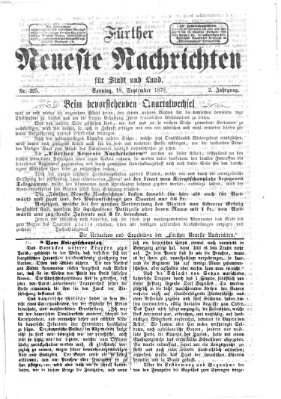 Fürther neueste Nachrichten für Stadt und Land (Fürther Abendzeitung) Sonntag 18. September 1870