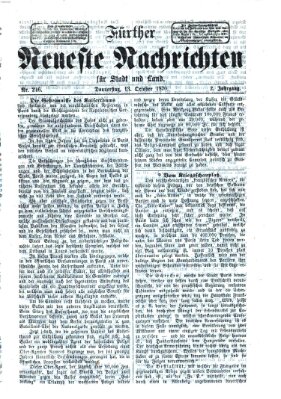 Fürther neueste Nachrichten für Stadt und Land (Fürther Abendzeitung) Donnerstag 13. Oktober 1870