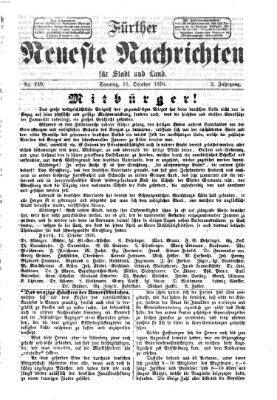 Fürther neueste Nachrichten für Stadt und Land (Fürther Abendzeitung) Sonntag 16. Oktober 1870