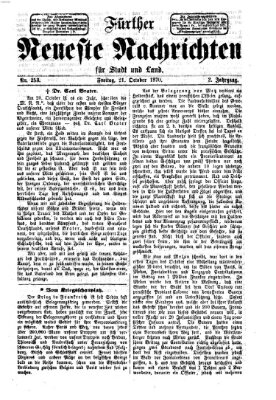 Fürther neueste Nachrichten für Stadt und Land (Fürther Abendzeitung) Freitag 21. Oktober 1870