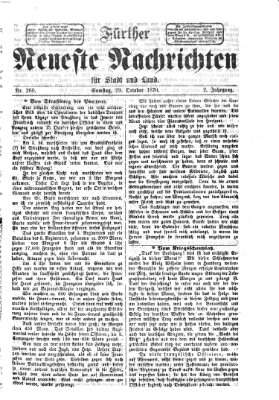 Fürther neueste Nachrichten für Stadt und Land (Fürther Abendzeitung) Samstag 29. Oktober 1870