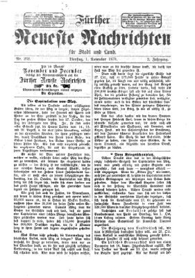 Fürther neueste Nachrichten für Stadt und Land (Fürther Abendzeitung) Dienstag 1. November 1870