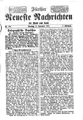 Fürther neueste Nachrichten für Stadt und Land (Fürther Abendzeitung) Samstag 19. November 1870