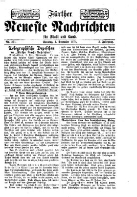 Fürther neueste Nachrichten für Stadt und Land (Fürther Abendzeitung) Sonntag 4. Dezember 1870