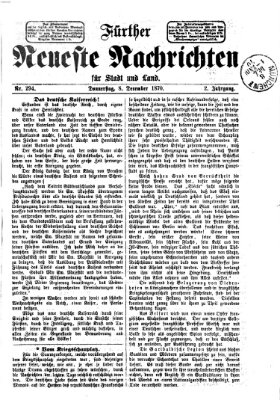 Fürther neueste Nachrichten für Stadt und Land (Fürther Abendzeitung) Donnerstag 8. Dezember 1870