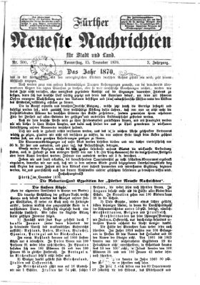 Fürther neueste Nachrichten für Stadt und Land (Fürther Abendzeitung) Donnerstag 15. Dezember 1870