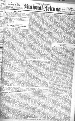 Nationalzeitung Mittwoch 3. Oktober 1860