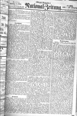 Nationalzeitung Montag 8. Oktober 1860