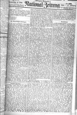 Nationalzeitung Donnerstag 11. Oktober 1860