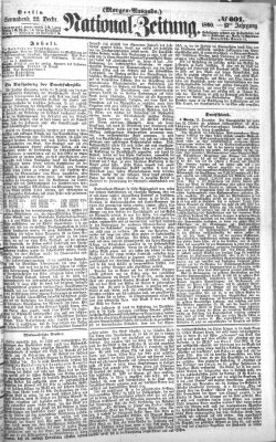 Nationalzeitung Samstag 22. Dezember 1860