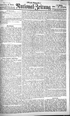 Nationalzeitung Donnerstag 27. Dezember 1860