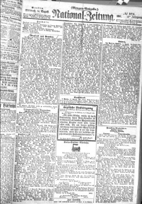 Nationalzeitung Mittwoch 14. August 1861