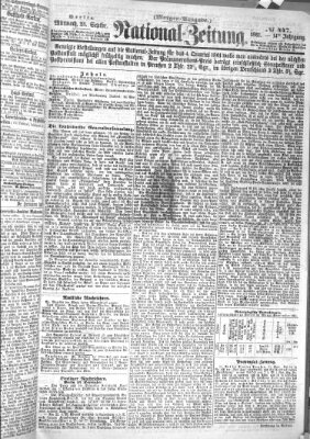 Nationalzeitung Mittwoch 25. September 1861