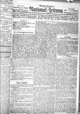 Nationalzeitung Donnerstag 26. September 1861