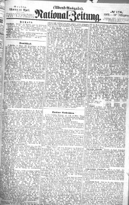 Nationalzeitung Montag 14. April 1862