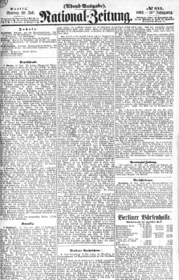 Nationalzeitung Montag 28. Juli 1862