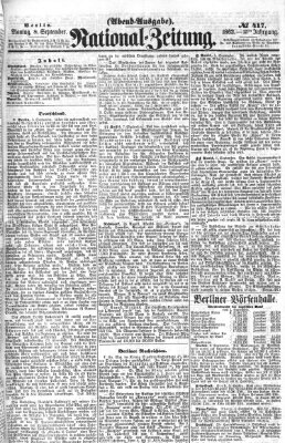 Nationalzeitung Montag 8. September 1862