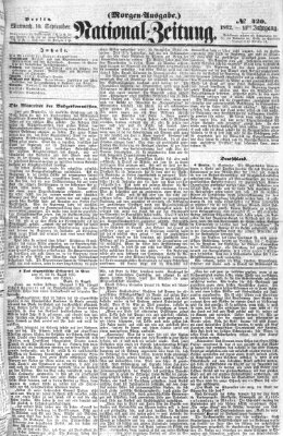 Nationalzeitung Mittwoch 10. September 1862