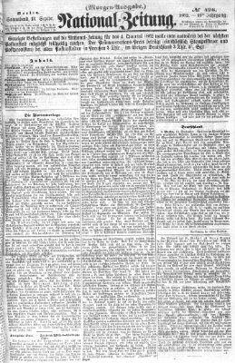 Nationalzeitung Samstag 13. September 1862