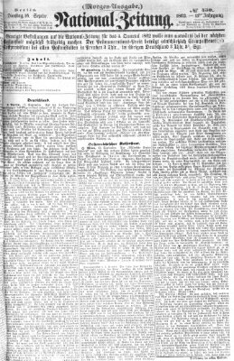 Nationalzeitung Dienstag 16. September 1862