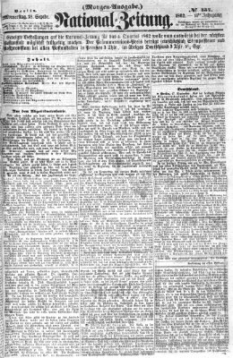 Nationalzeitung Donnerstag 18. September 1862