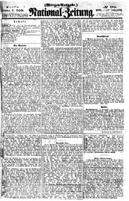 Nationalzeitung Sonntag 21. September 1862